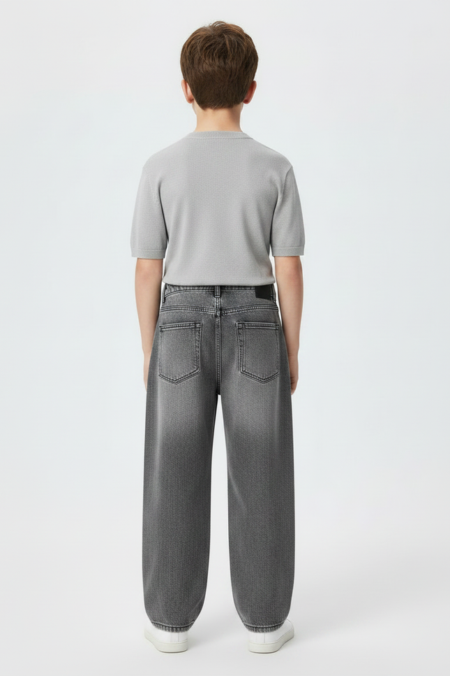 Pantalon Gris Denim Ample Décontracté Garçon - Jean - vue 2