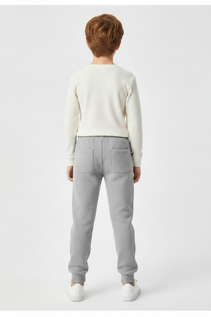 Pantalon Gris Molletonné Sport Enfant Décontracté - vue 2