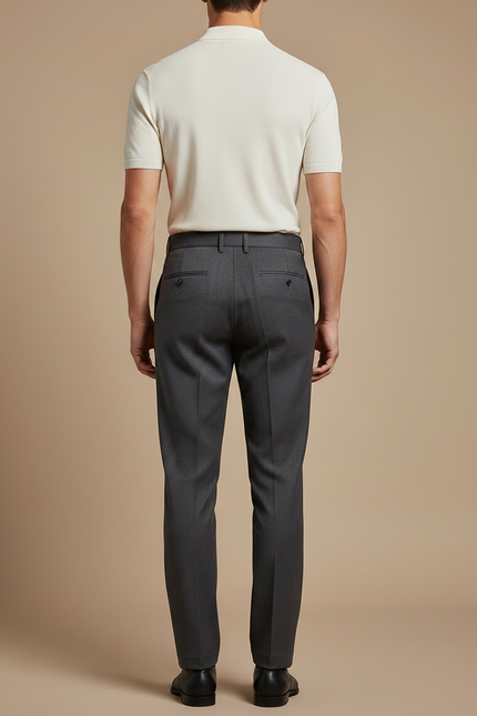 Pantalon Gris Laine Plissé Slim Habillé Élégant - vue 2
