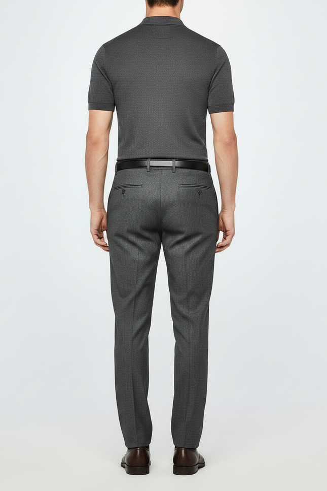 Pantalon Costume Gris Foncé - Laine - vue 2