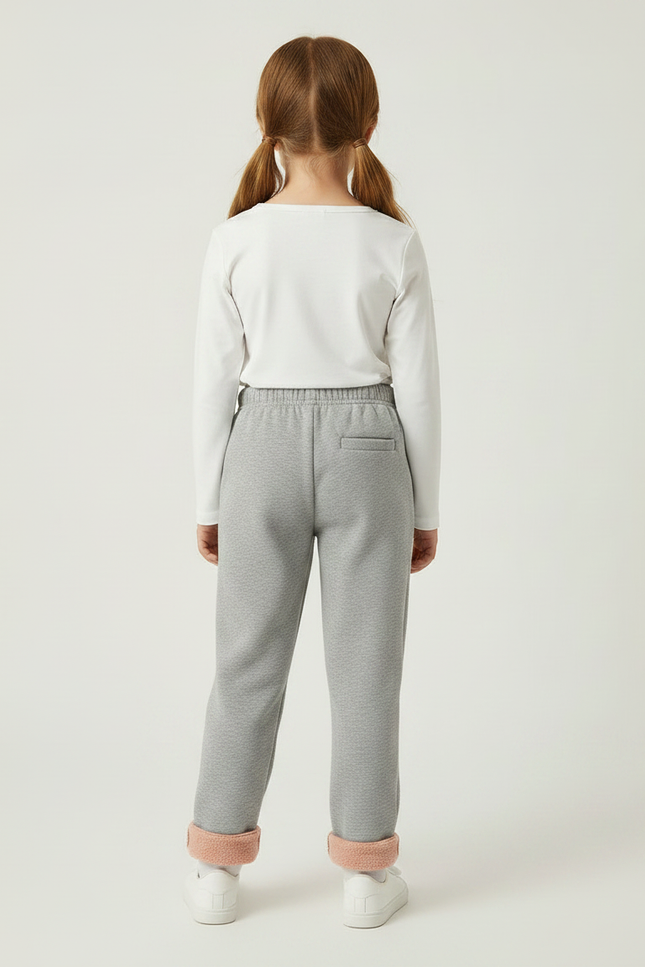 Pantalon Gris Molletonné Confortable Décontracté Enfant Sport - vue 2