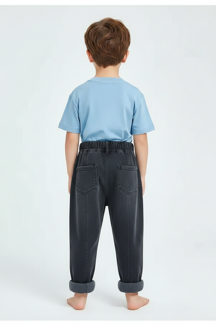 Pantalon Gris Ample Décontracté Hiver Enfant - Molleton - vue 2