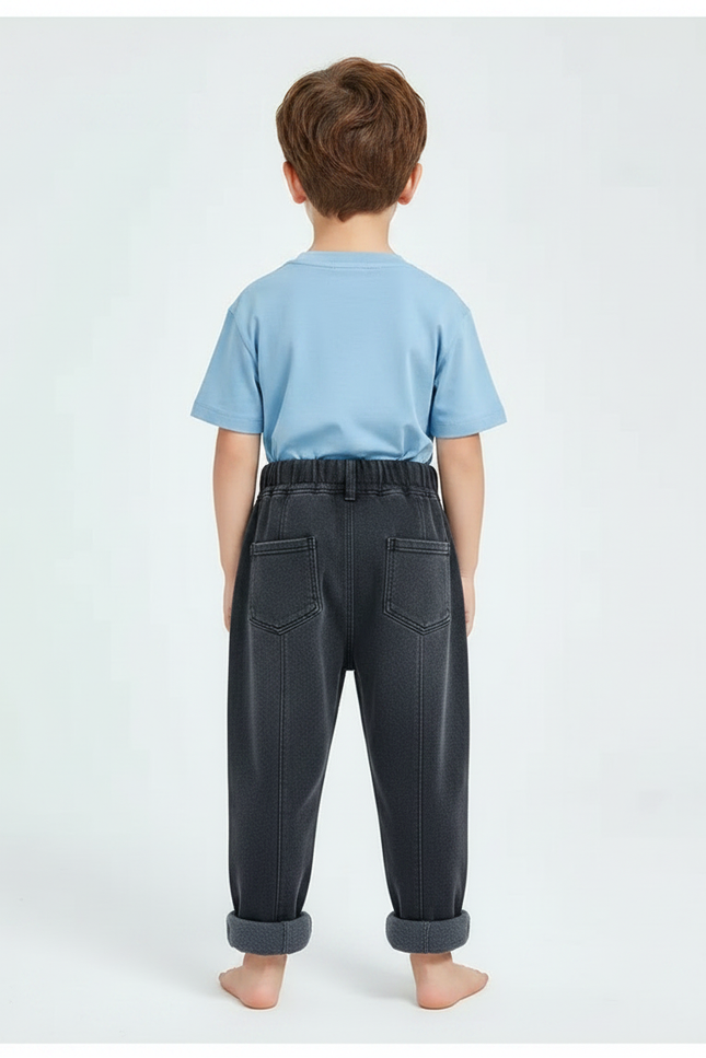 Pantalon Gris Ample Décontracté Hiver Enfant - Molleton - vue 2