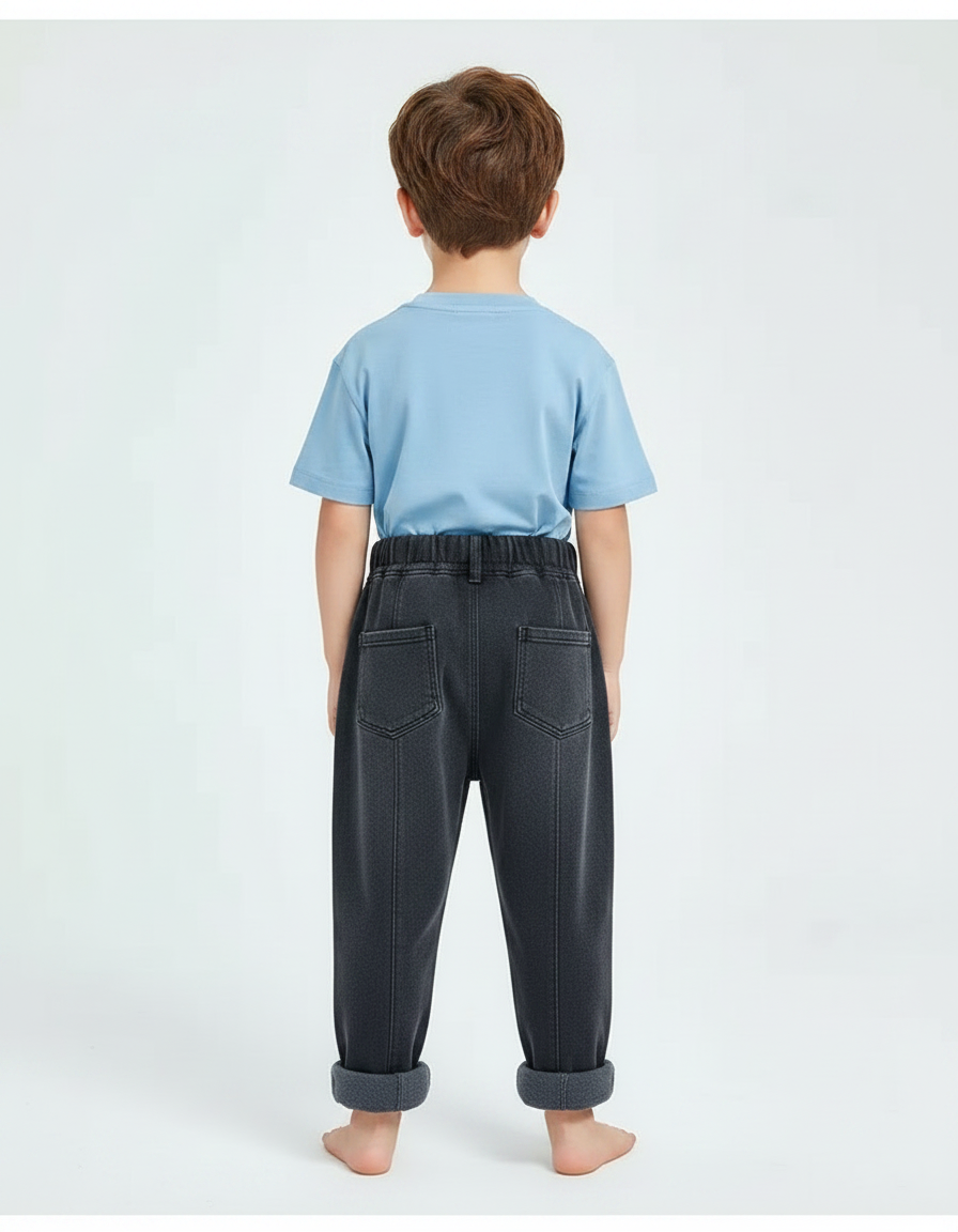Pantalon Gris Ample Décontracté Hiver Enfant - Molleton - vue 2
