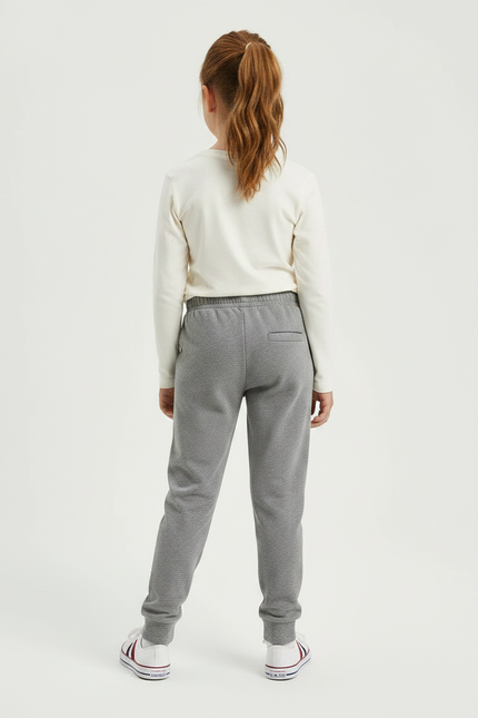 Pantalon Gris Molletonné Enfant Uni Décontracté - vue 2