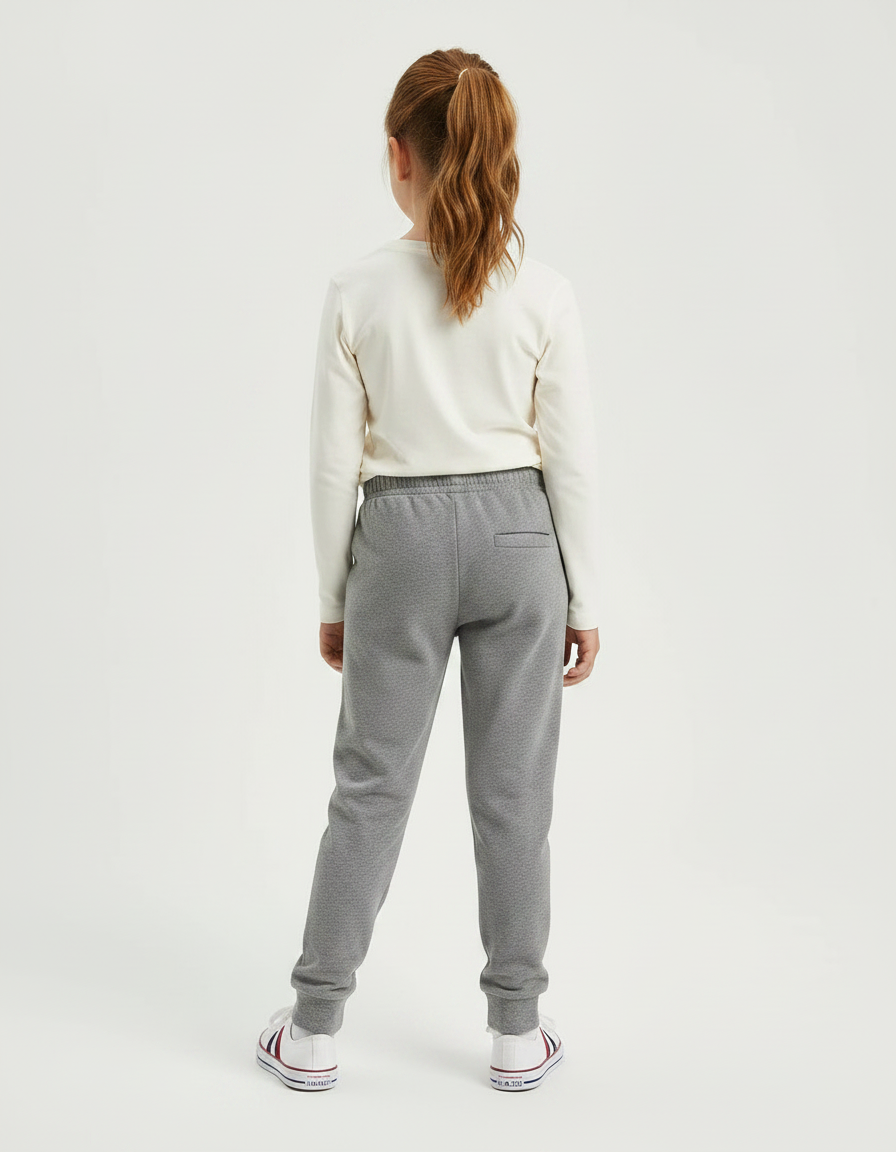 Pantalon Gris Molletonné Enfant Uni Décontracté - vue 2