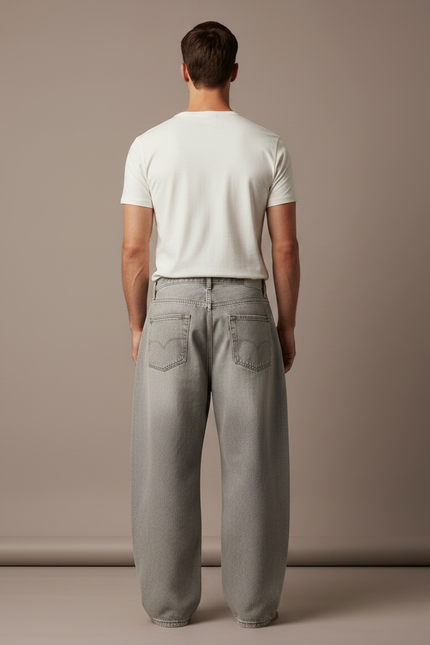 Pantalon Gris Ample Décontracté Homme Y2K - Jean - vue 2