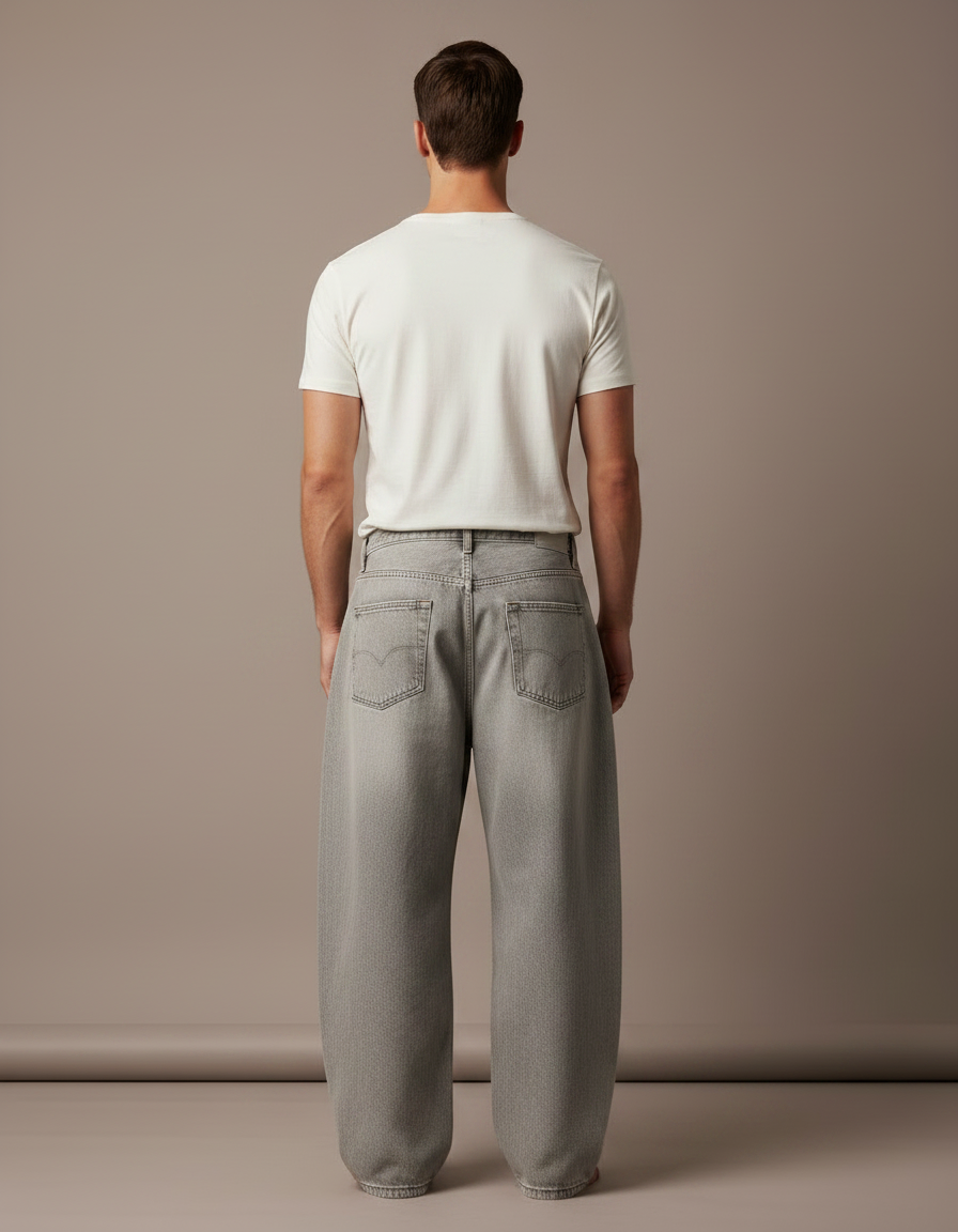 Pantalon Gris Ample Décontracté Homme Y2K - Jean - vue 2
