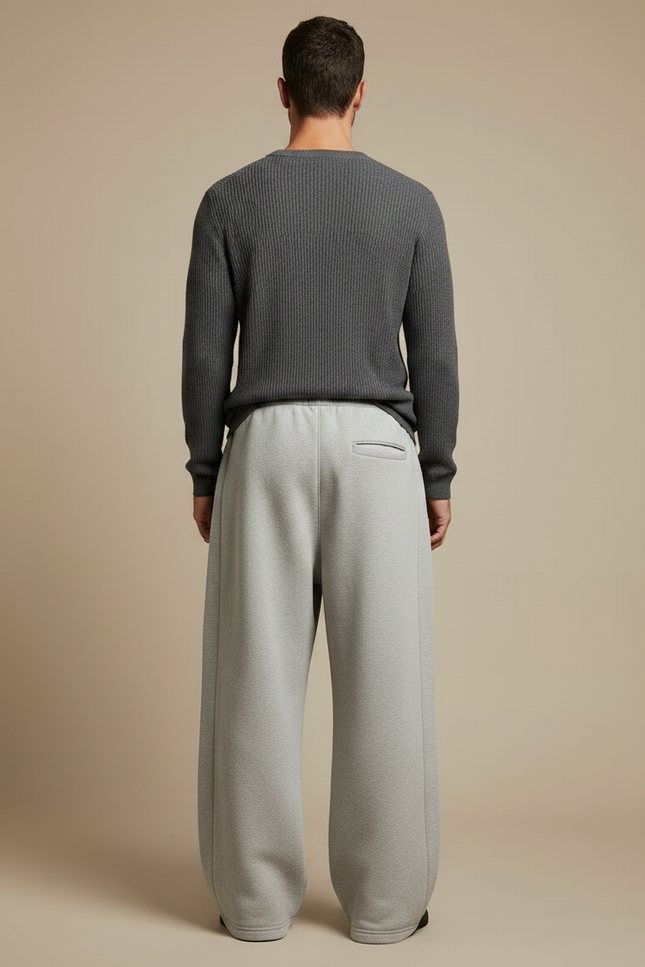 Pantalon Gris Ample Décontracté Cordon Homme - Molleton - vue 2