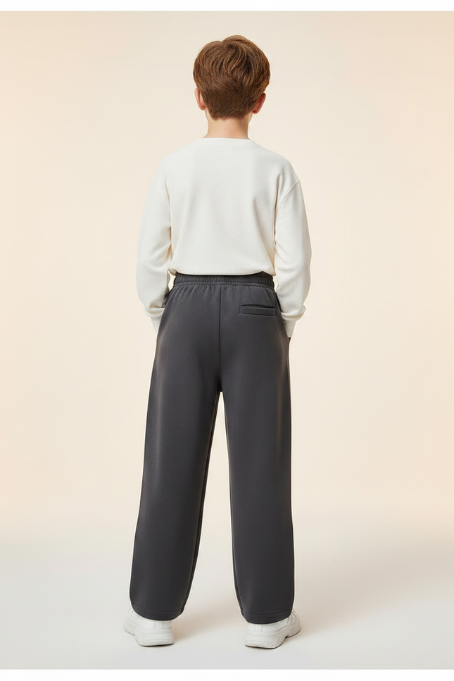 Pantalon Gris Garçon Ample Décontracté Sport Coton - Molleton - vue 2