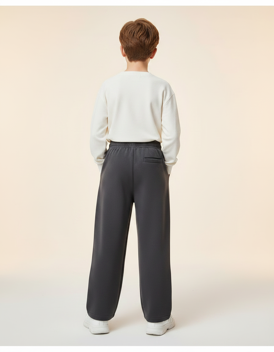 Pantalon Gris Garçon Ample Décontracté Sport Coton - Molleton - vue 2