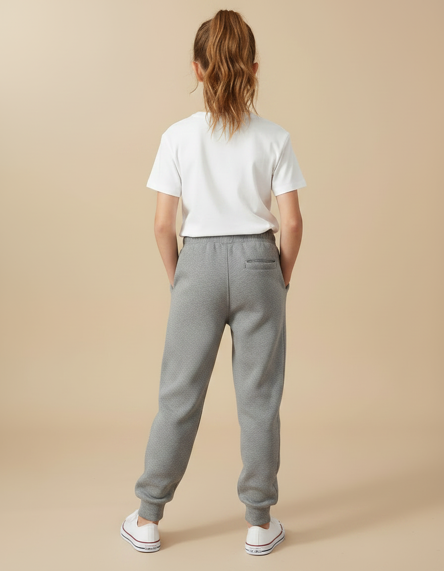 Pantalon Gris Molletonné Enfant Décontracté Confortable - vue 2