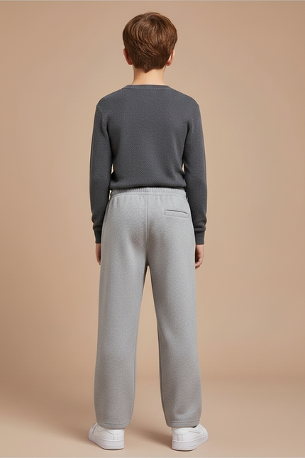 Pantalon Gris Molletonné Ample Décontracté Enfant Garçon - vue 2