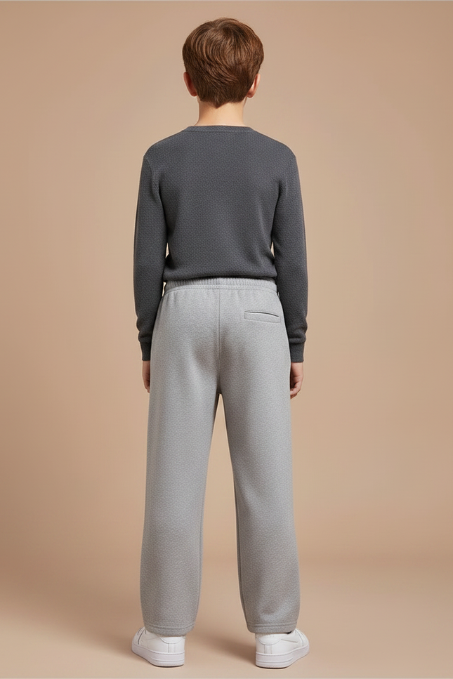 Pantalon Gris Molletonné Ample Décontracté Enfant Garçon - vue 2