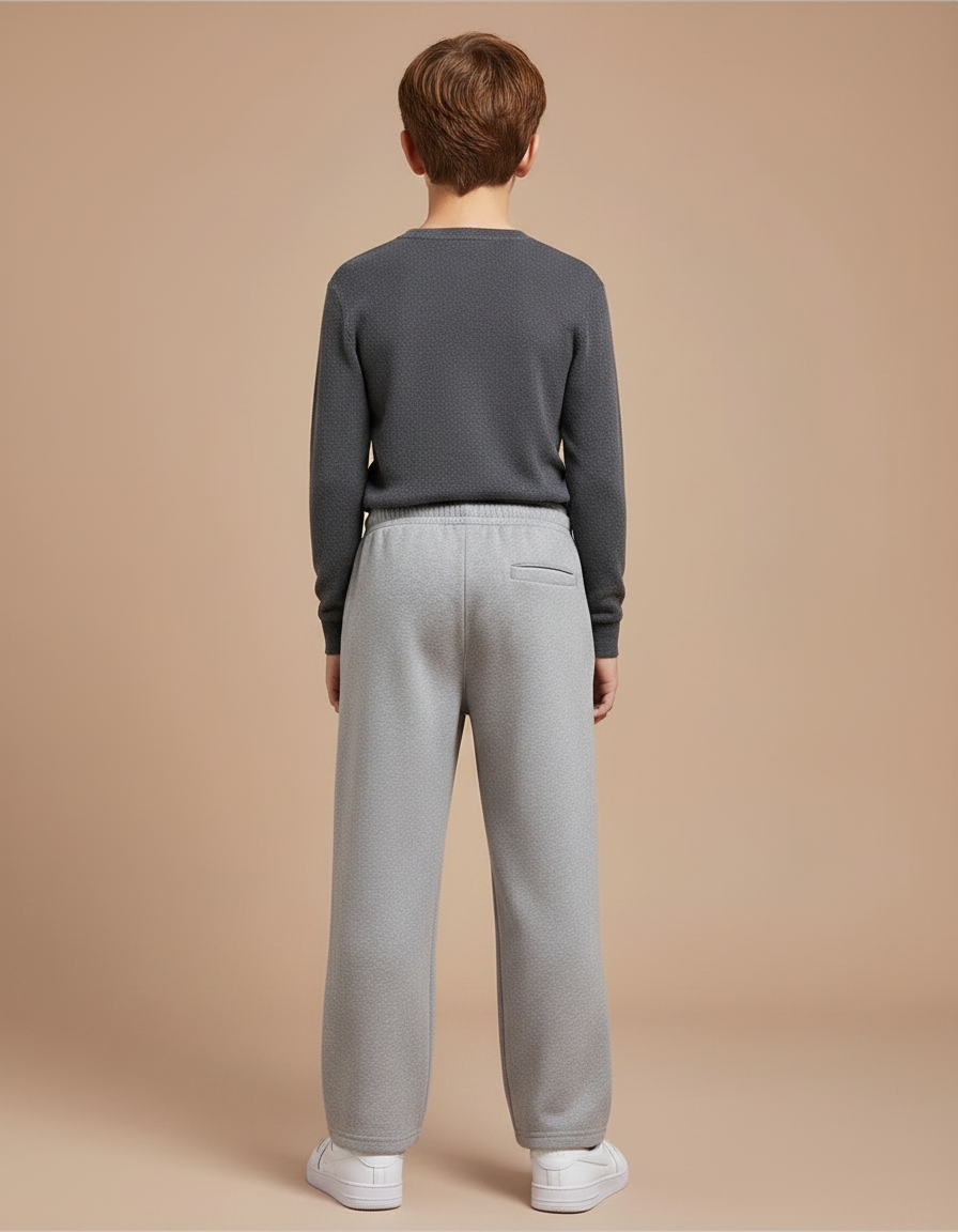 Pantalon Gris Molletonné Ample Décontracté Enfant Garçon - vue 2