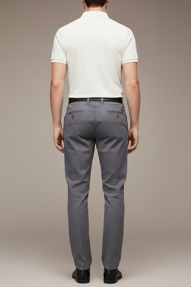 Pantalon Gris Slim Lyocell Élastique Décontracté Homme - Gabardine - vue 2