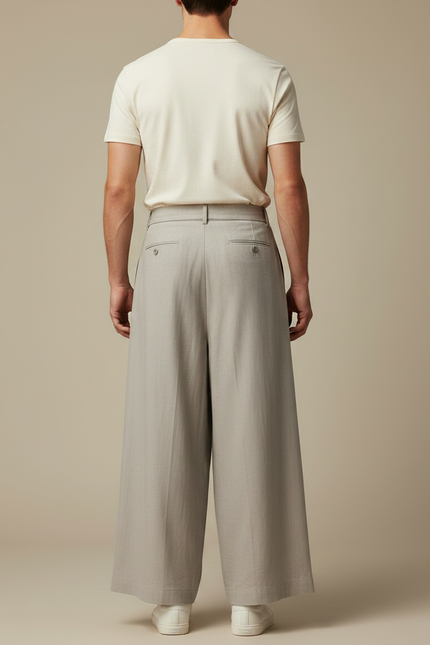 Pantalon Lin Gris Clair - vue 2