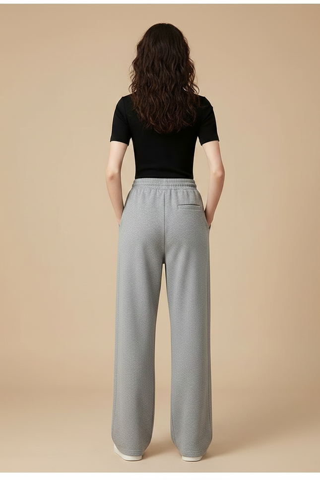 Pantalon Gris Ample Décontracté Confortable Cordon Femme - Molleton - vue 2