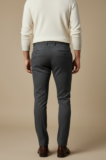 Pantalon Gris Slim Habillé Carreaux Homme - Laine - vue 2