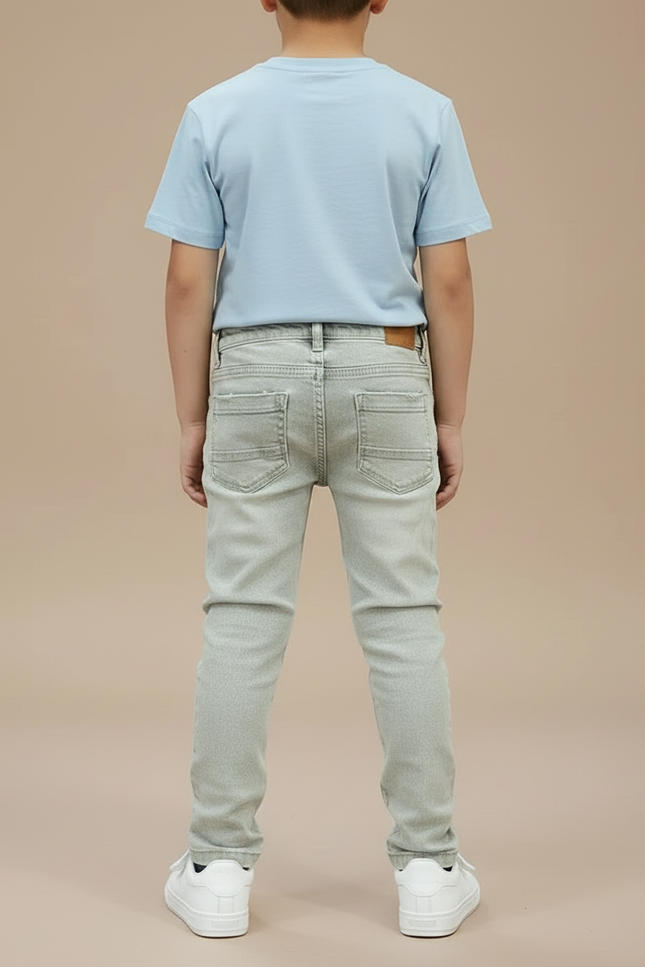 Pantalon Gris Déchiré - Jean - vue 2