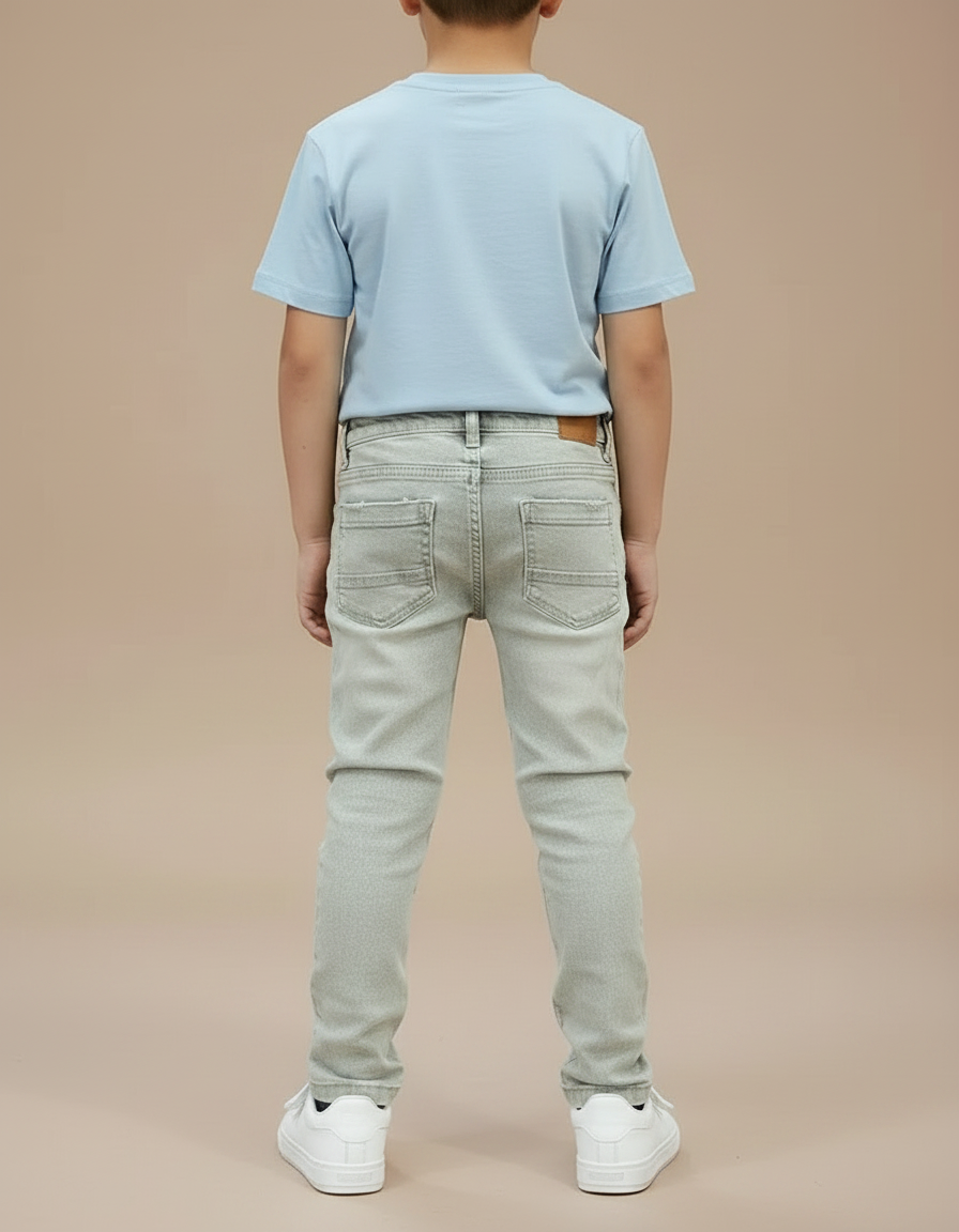 Pantalon Gris Déchiré - Jean - vue 2