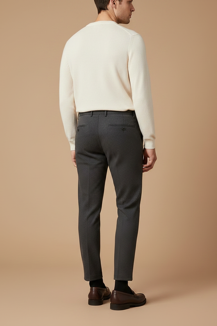 Pantalon Gris Habillé Élégant Décontracté Homme - Laine - vue 2