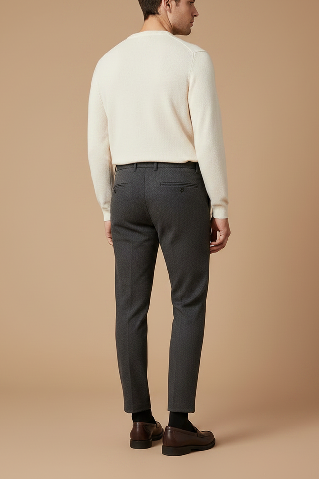 Pantalon Gris Habillé Élégant Décontracté Homme - Laine - vue 2