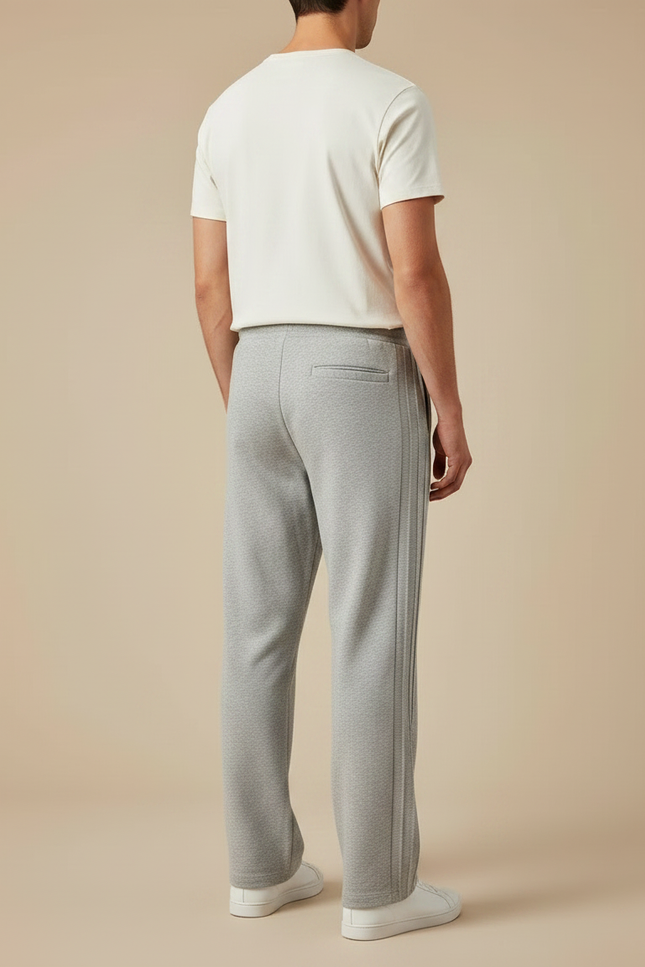Pantalon Gris Droit Coton Molletonné Sport Homme - vue 2