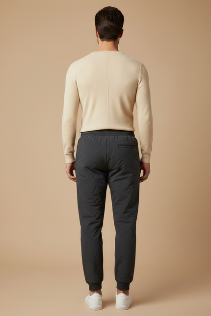 Pantalon Gris Matelassé Jogging Chaud Homme - Polyester - vue 2