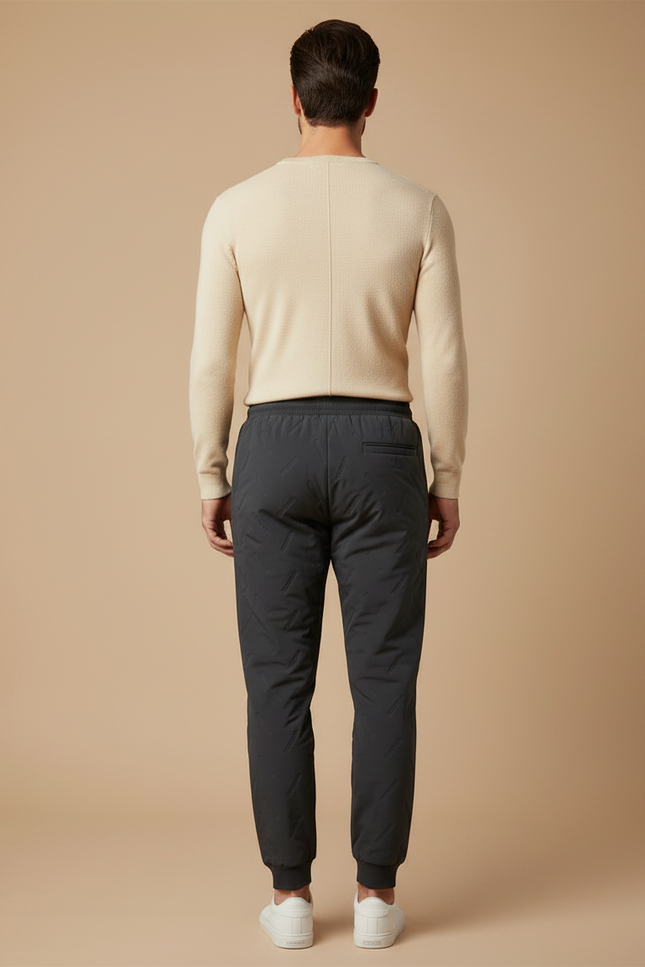 Pantalon Gris Matelassé Jogging Chaud Homme - Polyester - vue 2