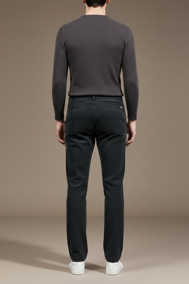 Pantalon Gris Côtelé Confortable Décontracté Homme - Cordé - vue 2