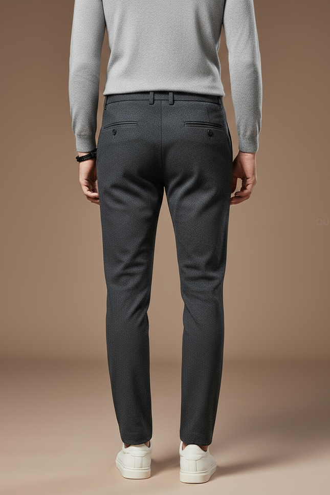 Pantalon Gris Slim Fit Stretch Décontracté Homme - Polyester - vue 2