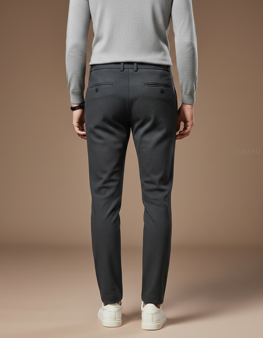 Pantalon Gris Slim Fit Stretch Décontracté Homme - Polyester - vue 2