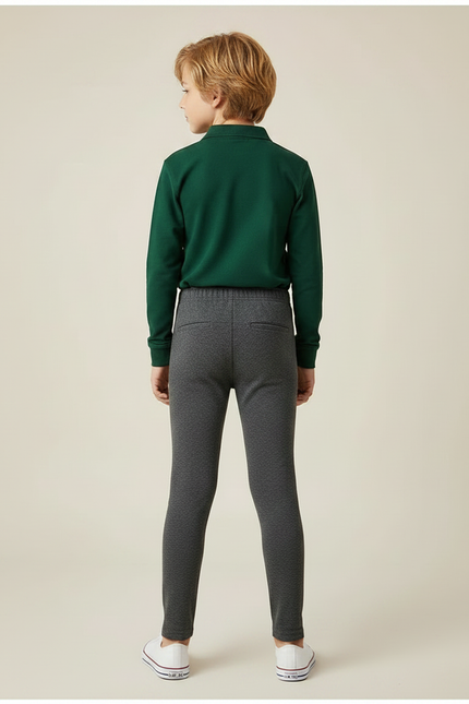 Pantalon Gris Élastique Slim Enfant Garçon Fille - Molleton - vue 2
