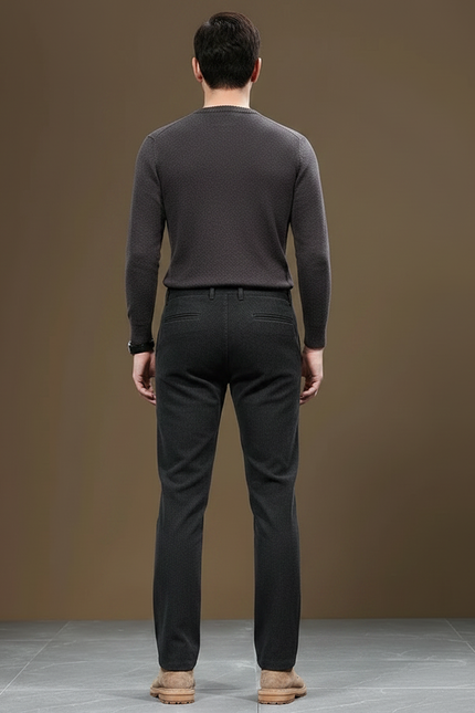 Pantalon Gris Côtelé Slim Chaud Homme - Cordé - vue 2