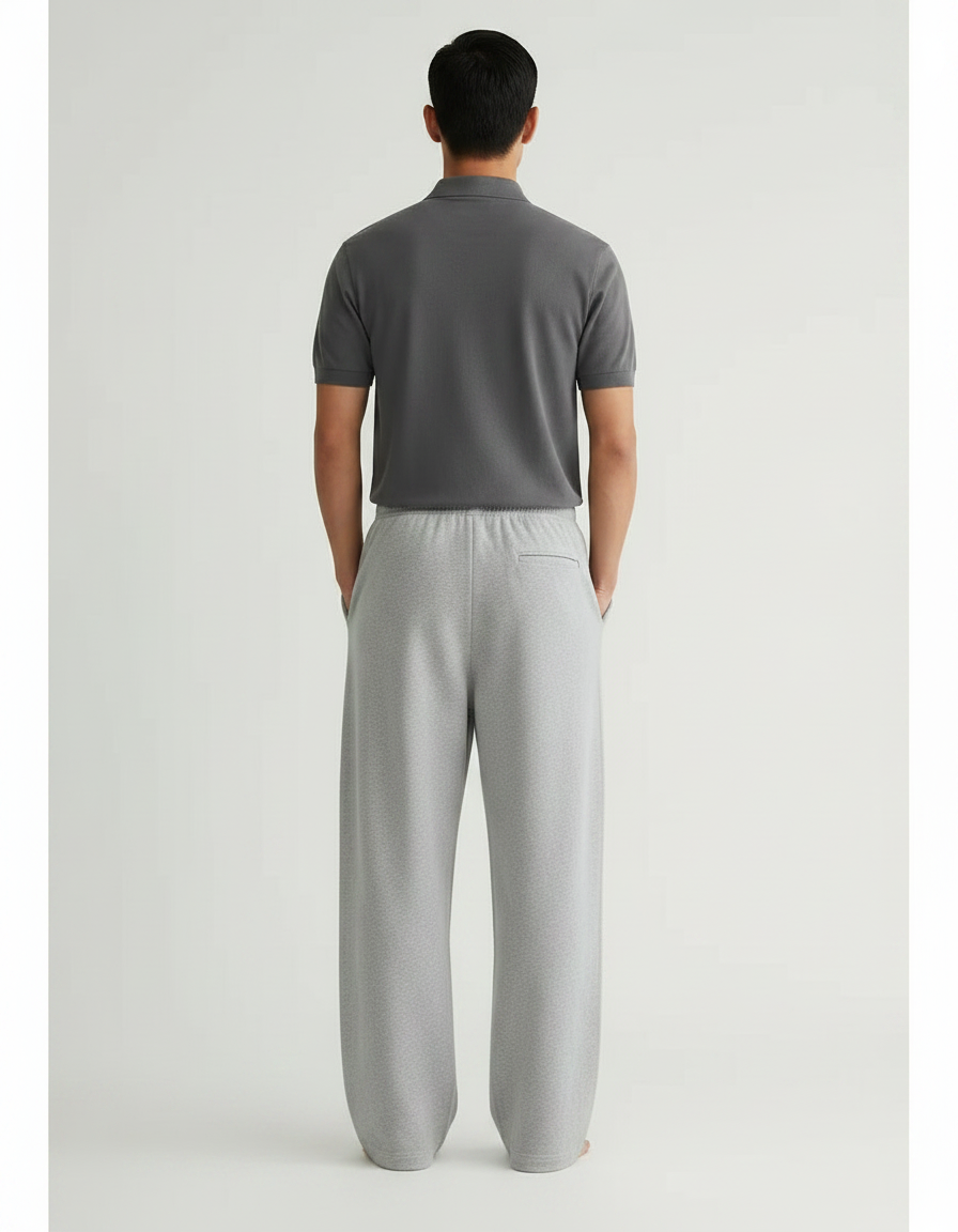Pantalon Gris Ample Molletonné Confortable Décontracté Homme - vue 2