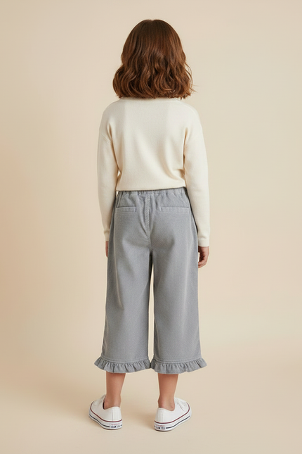 Pantalon Capri Gris - Cordé - vue 2