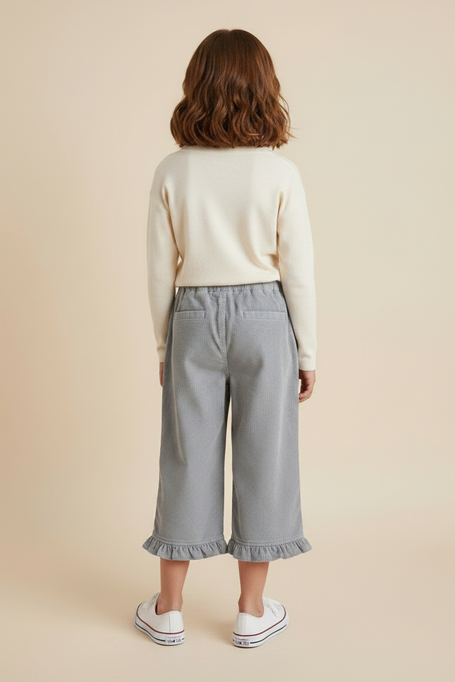 Pantalon Capri Gris - Cordé - vue 2