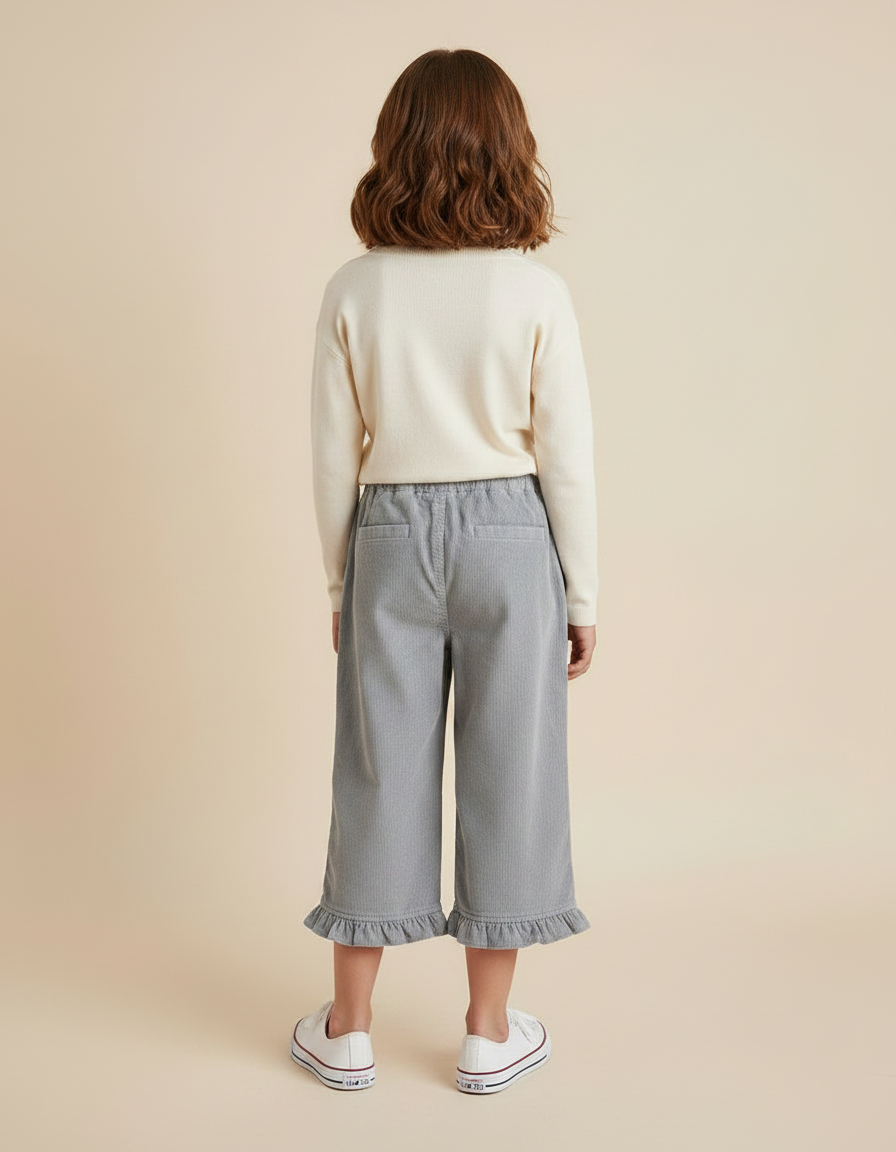 Pantalon Capri Gris - Cordé - vue 2