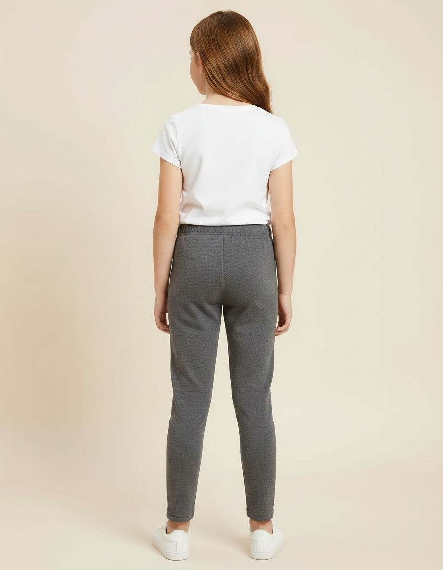 Pantalon Gris Coton Imprimé Elsa Enfant Confortable - Molleton - vue 2