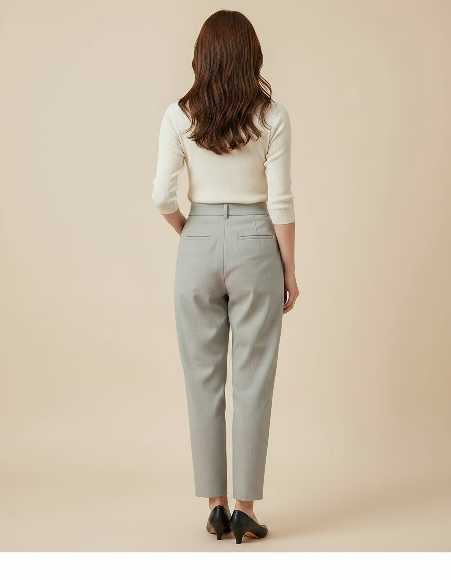 Pantalon Classe Gris - Gabardine - vue 2