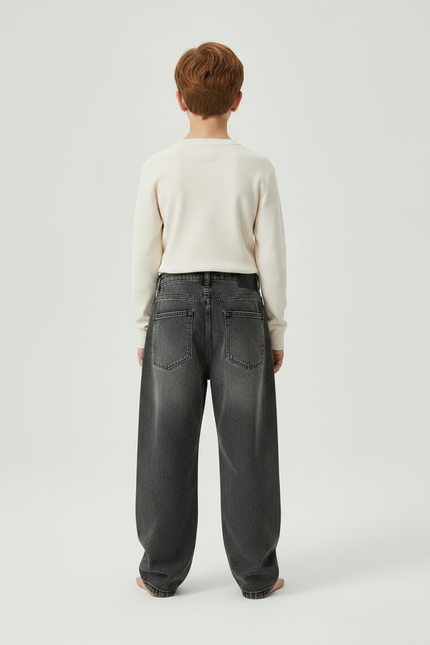 Pantalon Gris Ample Décontracté Garçon Denim - Jean - vue 2