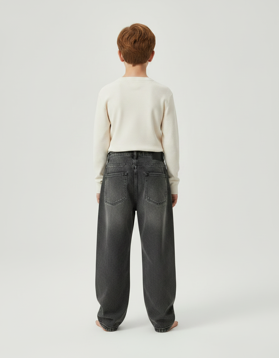Pantalon Gris Ample Décontracté Garçon Denim - Jean - vue 2