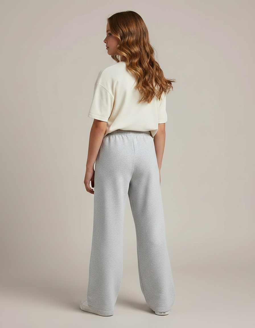 Pantalon Gris Ample Molletonné Décontracté Unisexe - vue 2