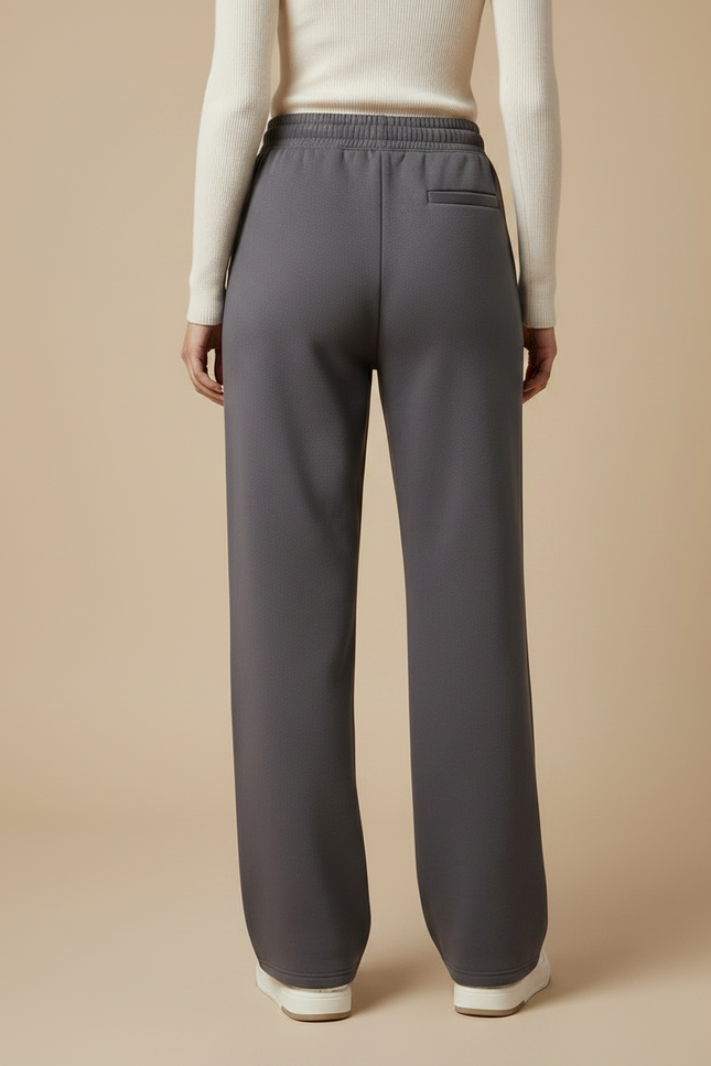 Pantalon Gris Ample Molletonné Confortable Femme - vue 2