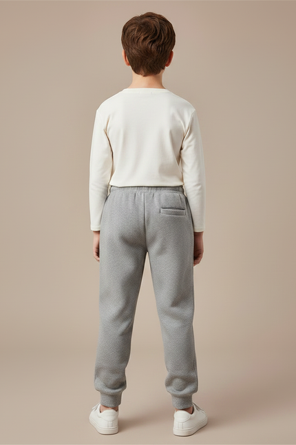 Pantalon Gris Sport Enfant Imprimé Lettres Décontracté - Molleton - vue 2