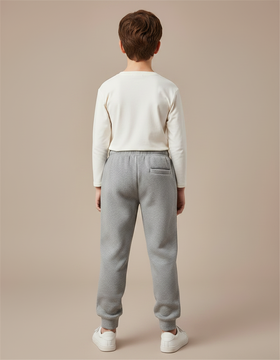 Pantalon Gris Sport Enfant Imprimé Lettres Décontracté - Molleton - vue 2