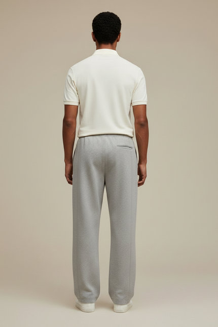 Pantalon Gris Ample Décontracté Molletonné Uni Homme - vue 2