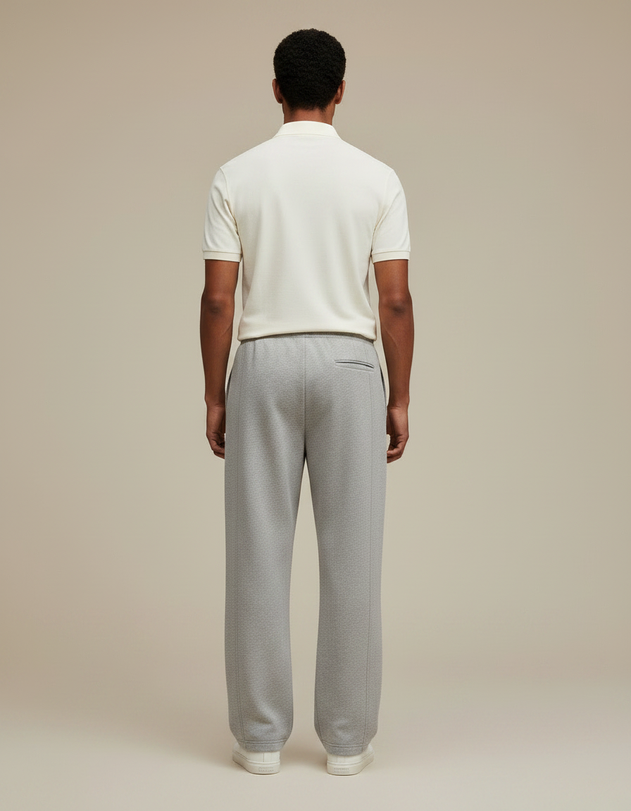 Pantalon Gris Ample Décontracté Molletonné Uni Homme - vue 2