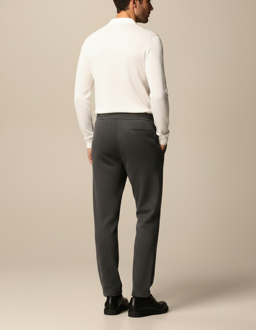 Pantalon Gris Molleton Décontracté Confortable Homme - vue 2